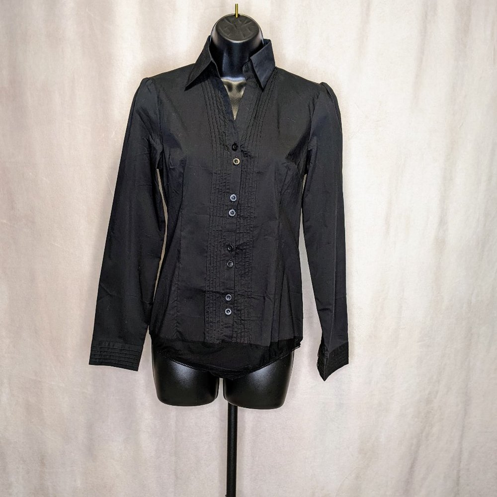 NWT Medium Tuxedo style body suit with sheer bottom